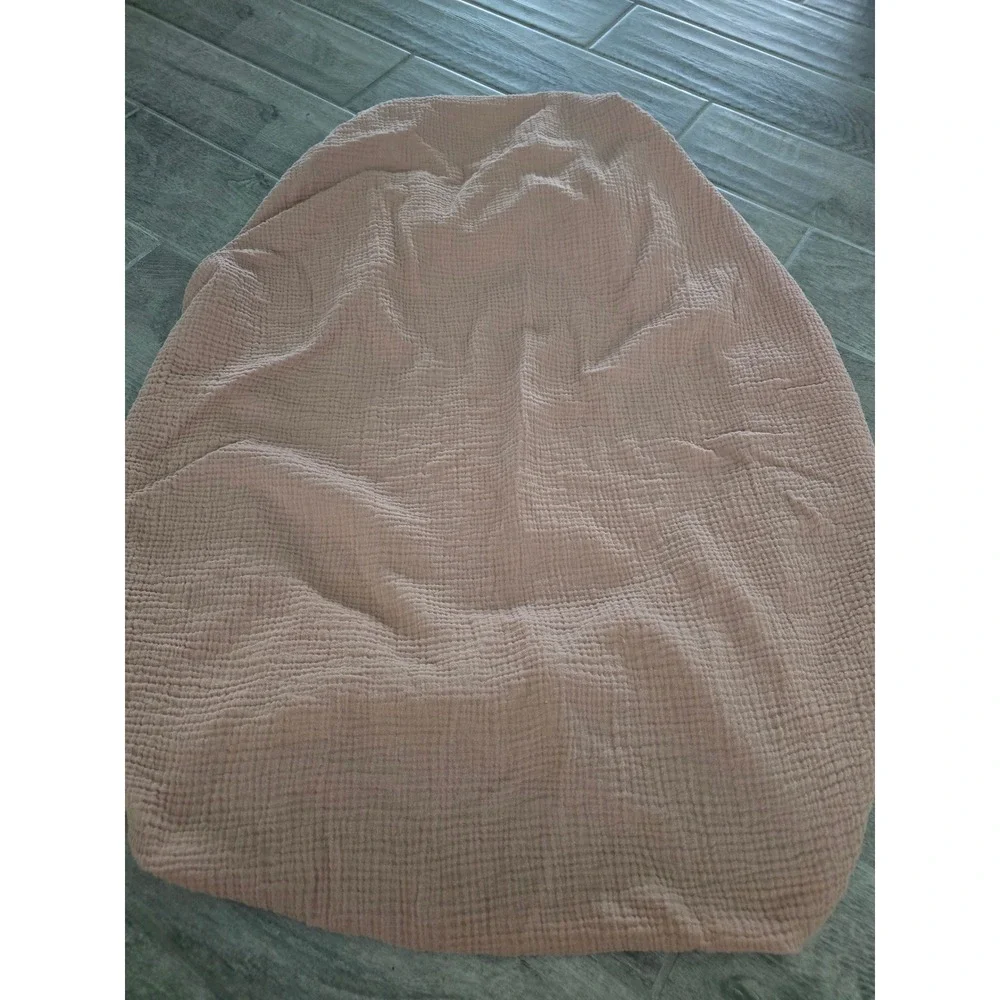 Mushie Organic Cotton Muslin Fitties Crib Sheet Tan Natural Waffle Texture
